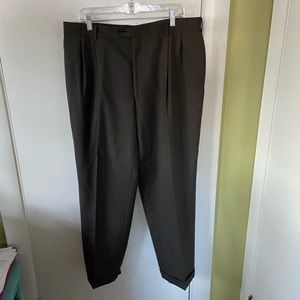 Pleated charcoal pinstriped Jos. A. Bank pants